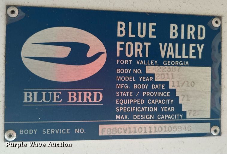 image for item DJ6303 2012 Blue Bird Vision  school bus