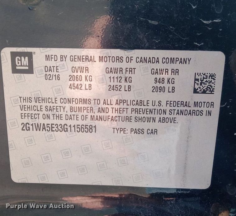 image for item DK1091 2016 Chevrolet Impala