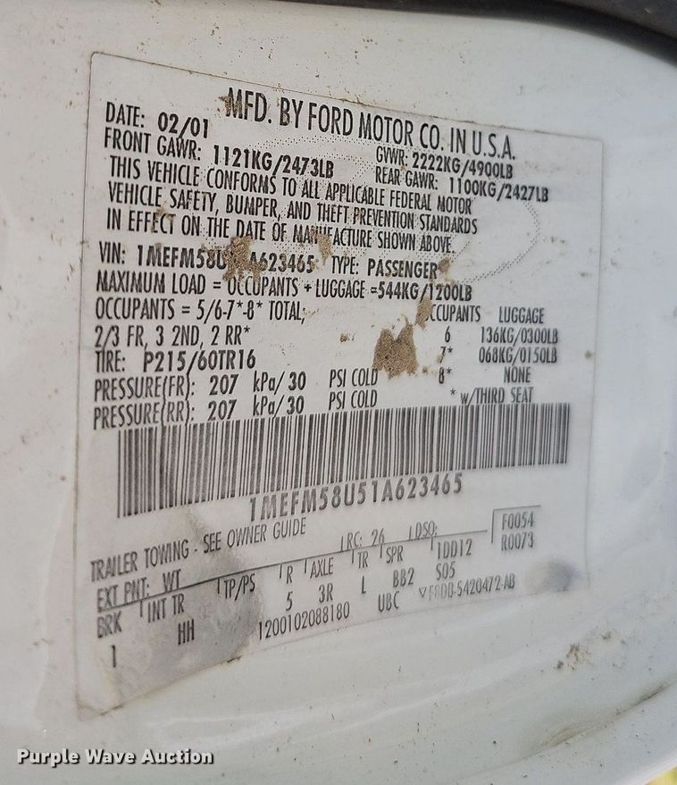 image for item DN8632 2001 Mercury Sable GS