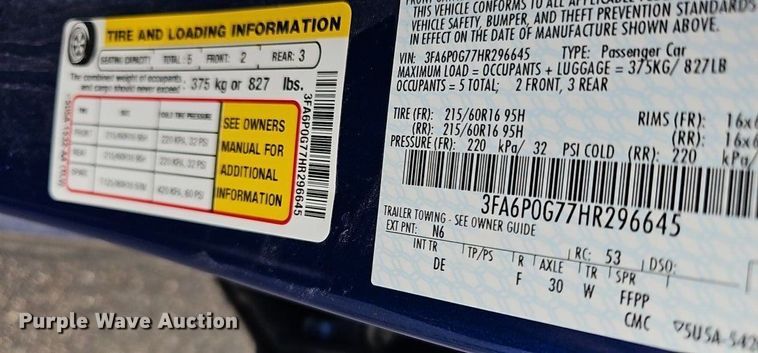 image for item DN8717 2017 Ford Fusion