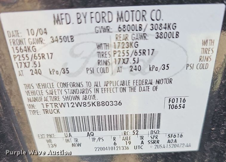 image for item DN8730 2005 Ford F150  SuperCrew pickup truck