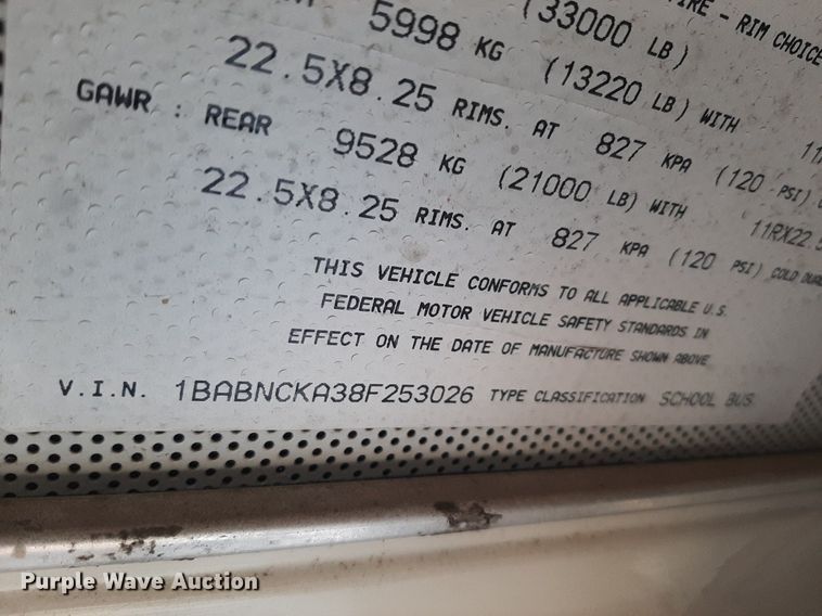 image for item DO3160 2008 Blue Bird  school bus