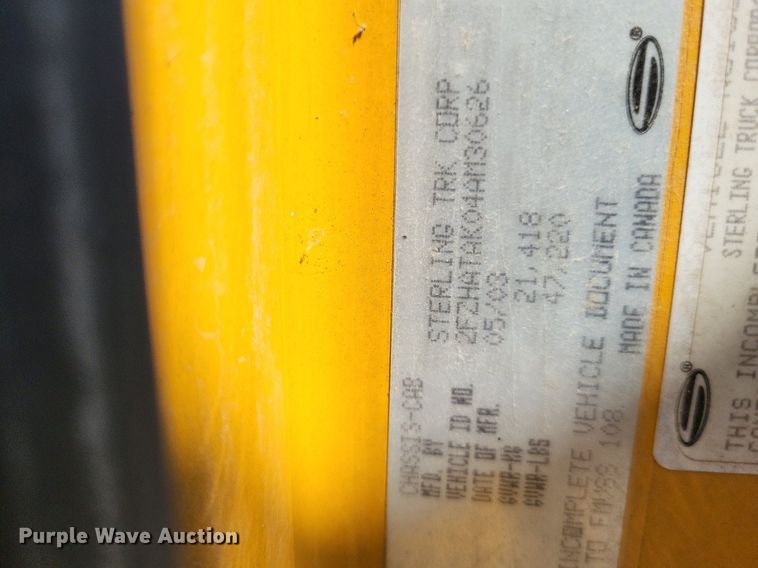 image for item DP5262 2004 Sterling L7500  dump truck