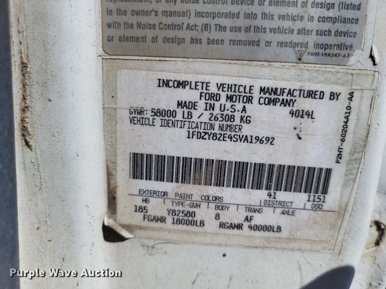 image for item DP5263 1995 Ford L8000  dump truck