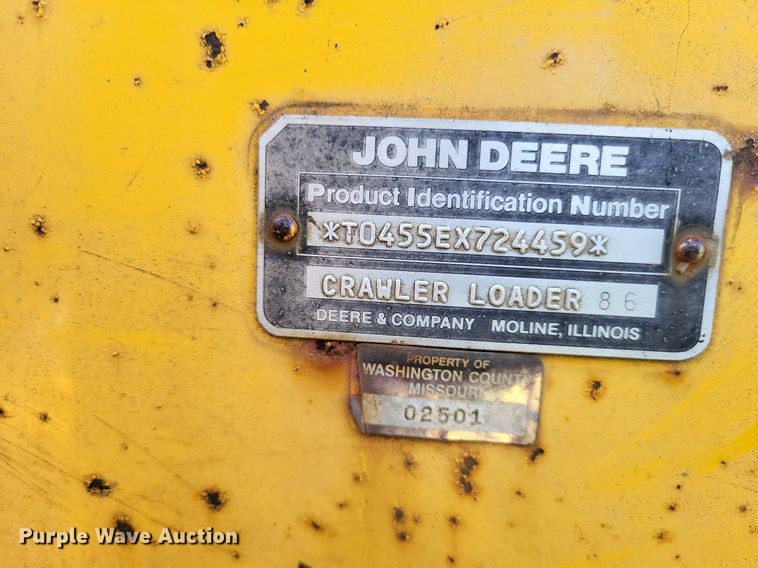 image for item DP5264 1985 John Deere 455E  track loader