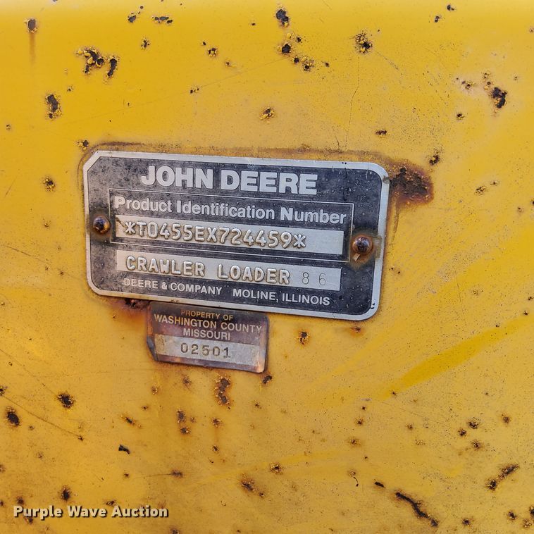 image for item DP5264 1985 John Deere 455E  track loader