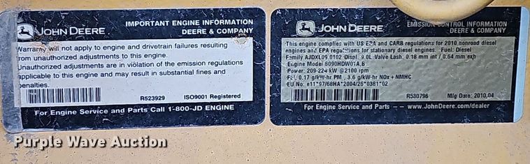 image for item DQ1114 2010 John Deere 672G  motor grader