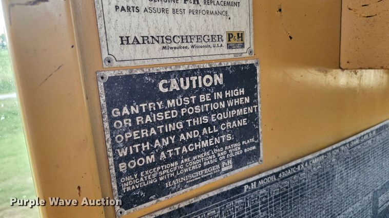 image for item DQ1120 1971 P&H Crane 430ATC-8X4  crane truck