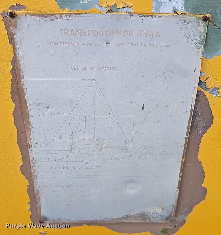 image for item DQ1132 1973 Davey Compressor Co. 14M250 RPV  air compressor