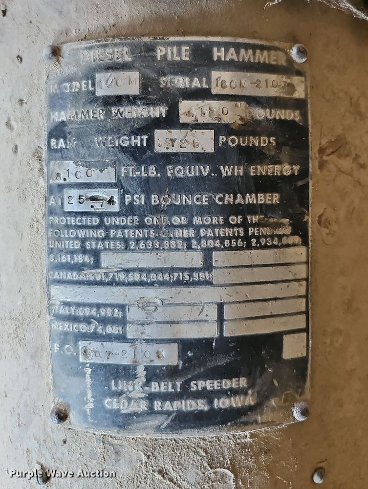 image for item DQ1134 Link Belt 180M  pile driver