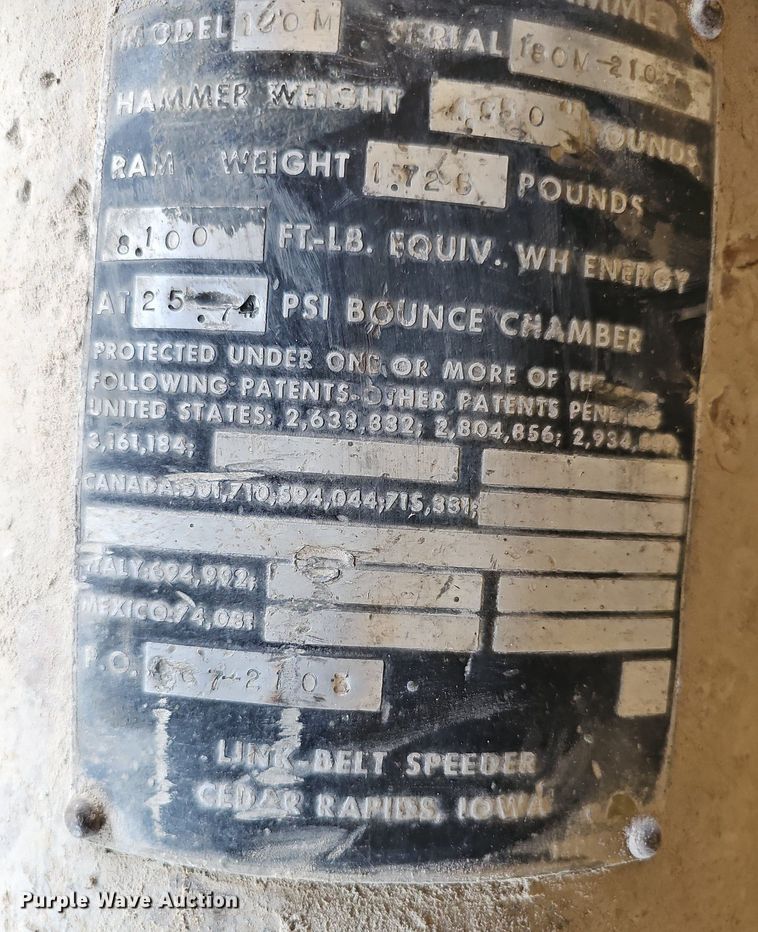 image for item DQ1134 Link Belt 180M  pile driver