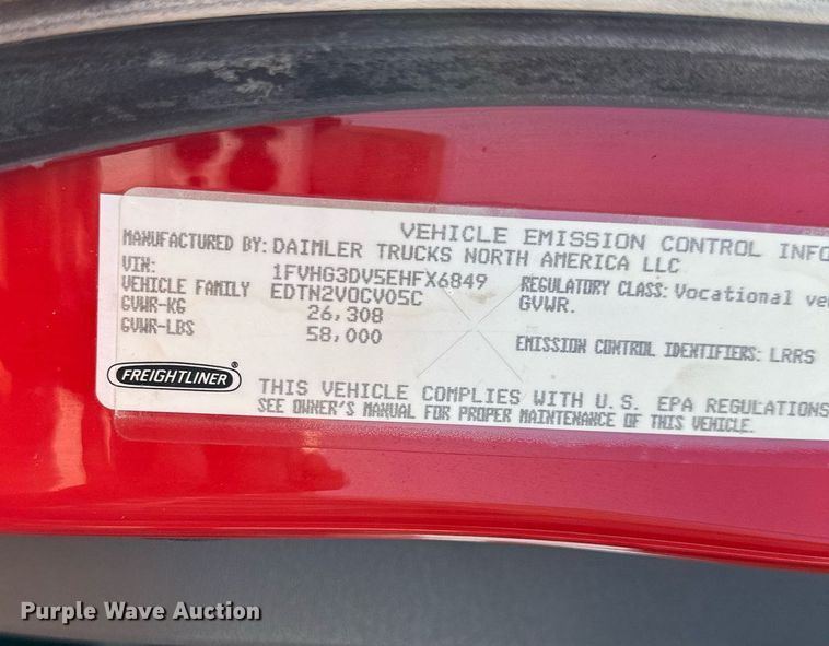 image for item DS2295 2014 Freightliner 114SD  dump truck