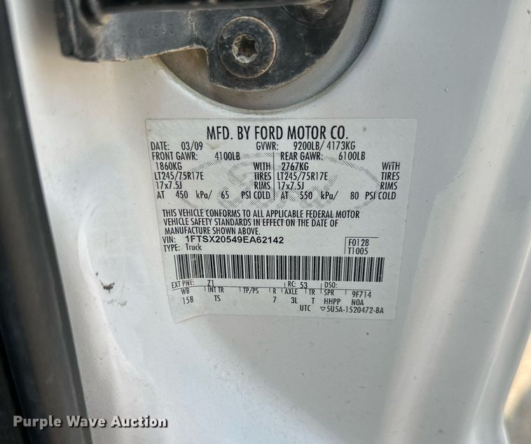 image for item DS2296 2009 Ford F250 Super Duty XL  SuperCab pickup truck