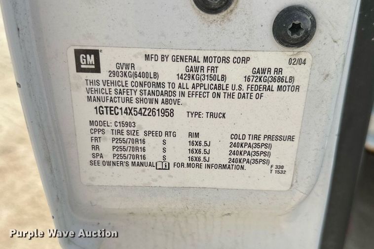 image for item DS2297 2004 GMC Sierra 1500  pickup truck