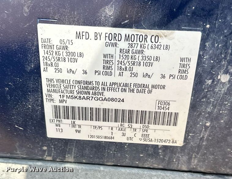 image for item DS2329 2016 Ford Explorer Police Interceptor  SUV