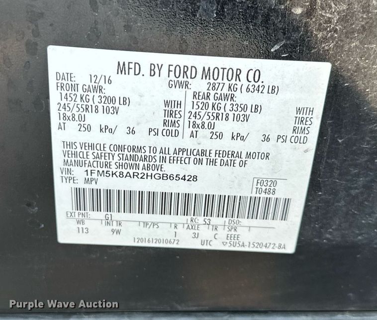 image for item DS2372 2017 Ford Explorer  Police Interceptor SUV