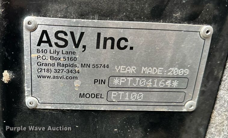 image for item DV1028 2009 ASV Posi-Track PT-100 Forestry  tracked skid steer loader