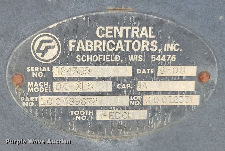 image for item IN9748 2008 Central Fabricators DG-XLS  72"W excavator bucket