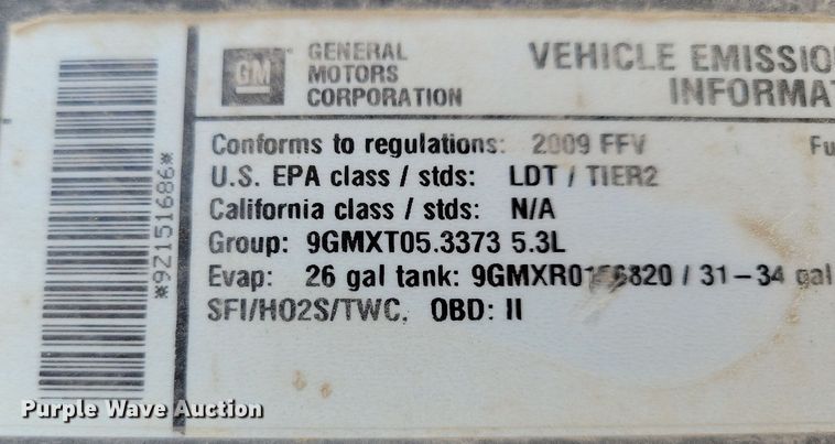 image for item IQ9917 2009 Chevrolet Silverado 1500  Ext. Cab pickup truck