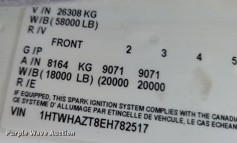 image for item IQ9922 2014 International WorkStar 7400  dump truck