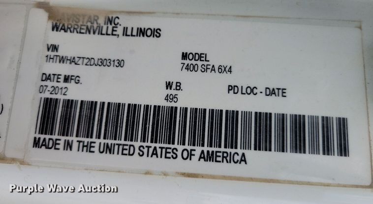 image for item IQ9928 2014 International WorkStar 7400  dump truck