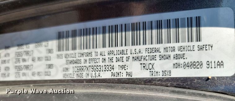 image for item JE9562 2016 Dodge Ram 1500 SSV  Crew Cab pickup truck