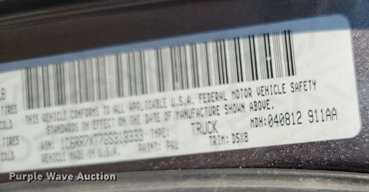 image for item JE9563 2016 Dodge Ram 1500 SSV  Crew Cab pickup truck