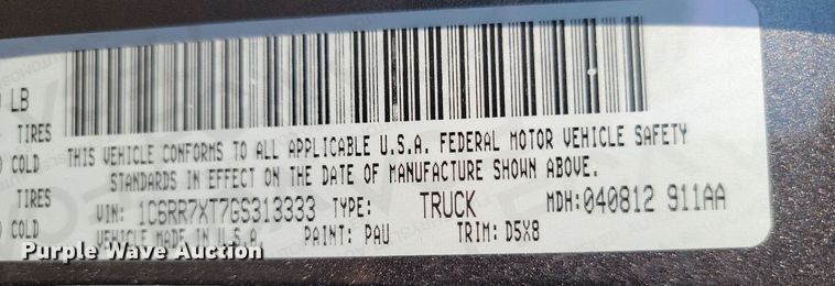 image for item JE9563 2016 Dodge Ram 1500 SSV  Crew Cab pickup truck