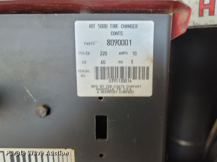 image for item KS9202 Coats Hit 5000  tire change machine