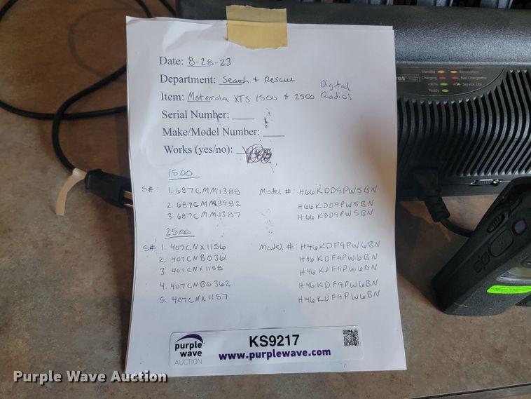 image for item KS9217 (8) Motorola XTS-1500 two way radios