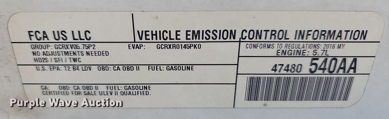 image for item LE9723 2016 Dodge Charger Police