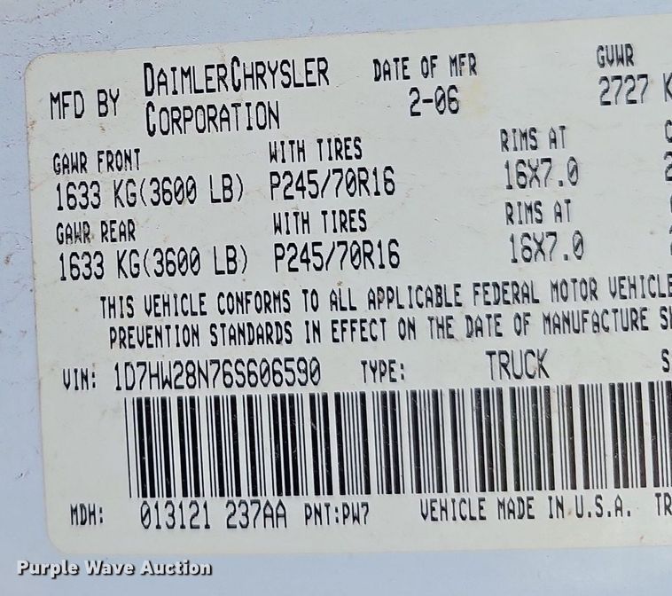 image for item LE9724 2006 Dodge Dakota  Quad Cab pickup truck