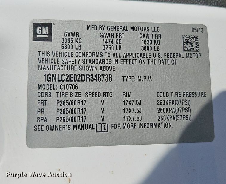 image for item LE9730 2013 Chevrolet Tahoe Police  SUV