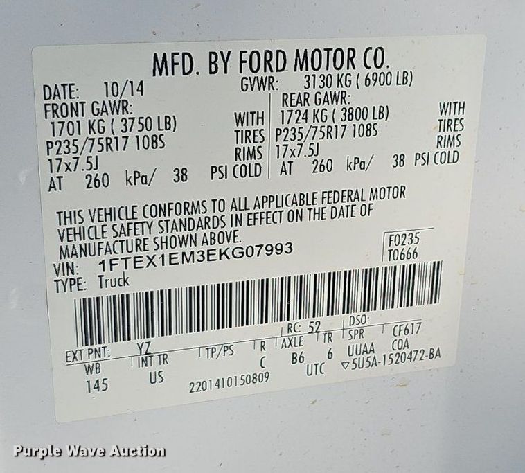 image for item LE9731 2014 Ford F150  SuperCab pickup truck