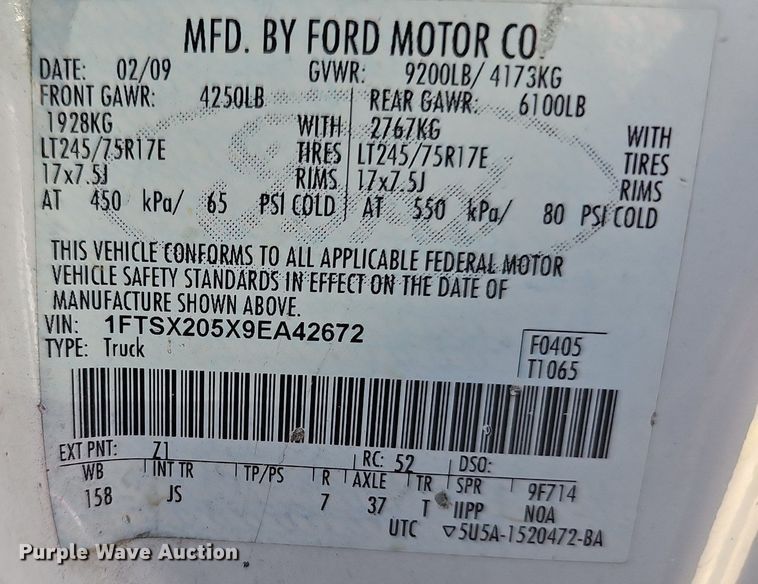 image for item LE9742 2009 Ford F250 Super Duty  SuperCab pickup truck