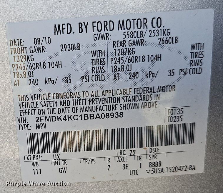 image for item LE9745 2011 Ford Edge  SUV