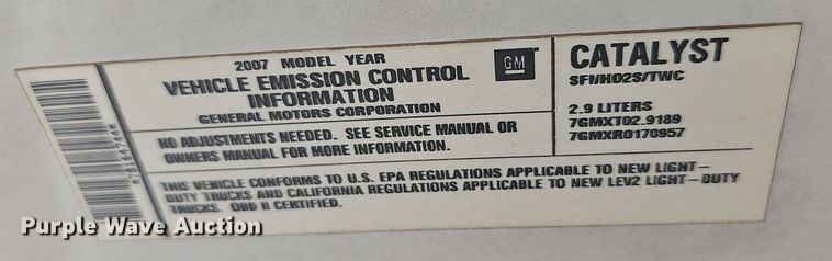 image for item LE9747 2007 Chevrolet Colorado  Ext. Cab pickup truck