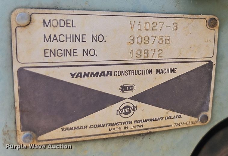 image for item LE9767 2005 Yanmar VI027-3  mini excavator