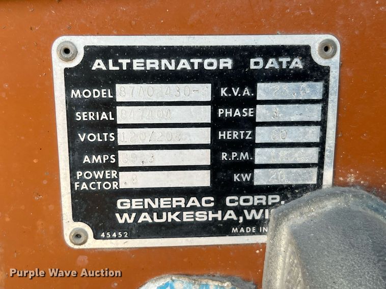 image for item LF9466 Generac 87A02430-S  generator