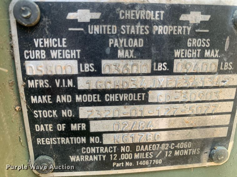 image for item LH9771 1984 Chevrolet D30  pickup truck