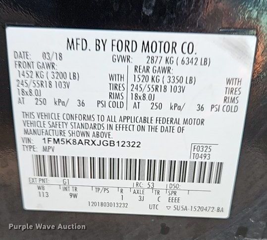 image for item LM9136 2018 Ford Explorer Police Interceptor  SUV