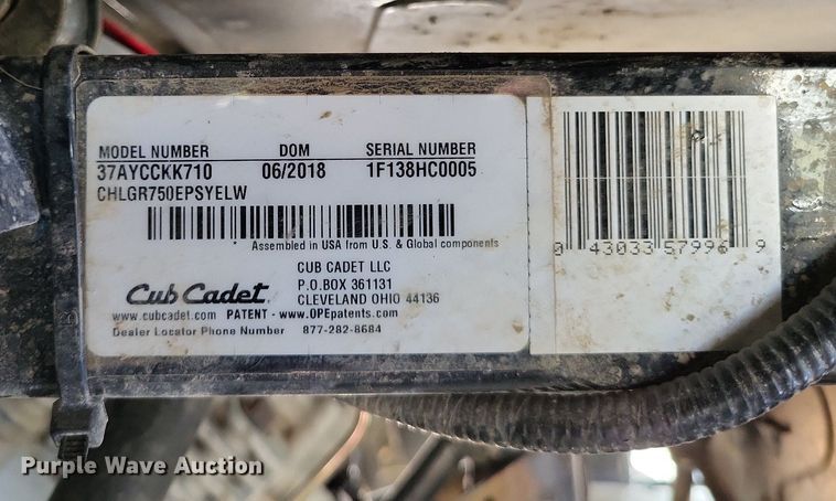 image for item LS9734 2018 Cub Cadet Challenger 750  utility vehicle