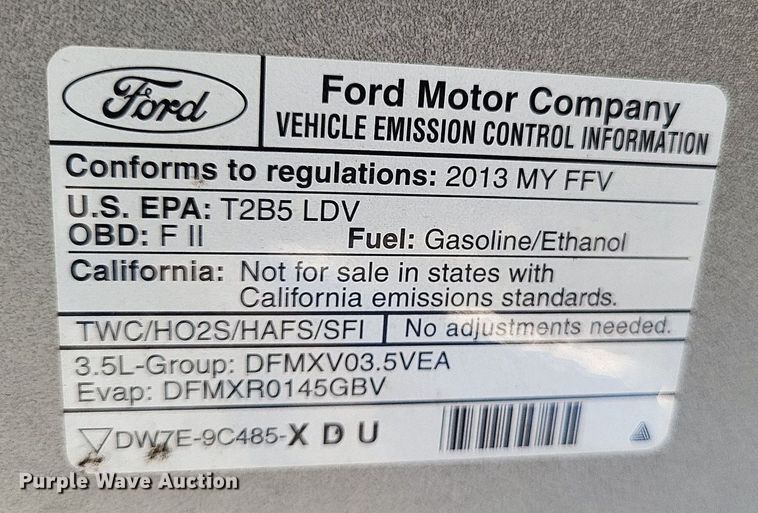 image for item LS9738 2013 Ford Taurus  Police Interceptor