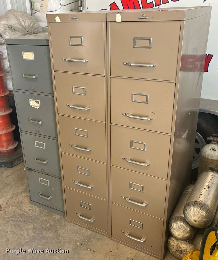 image for item MG9478 (3) metal file cabinets