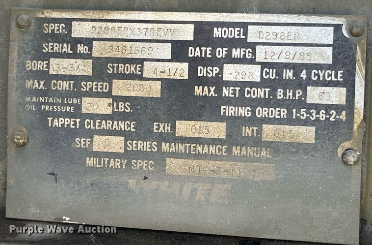 image for item MG9479 1986 John R Hollingsworth Co. MEP-005A  generator