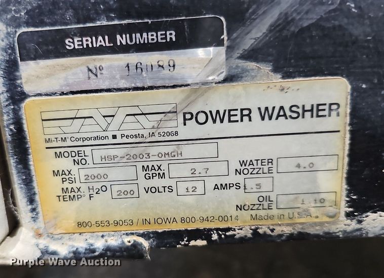 image for item MH9309 Mi-T-M HSP-2003-OMGH  pressure washer