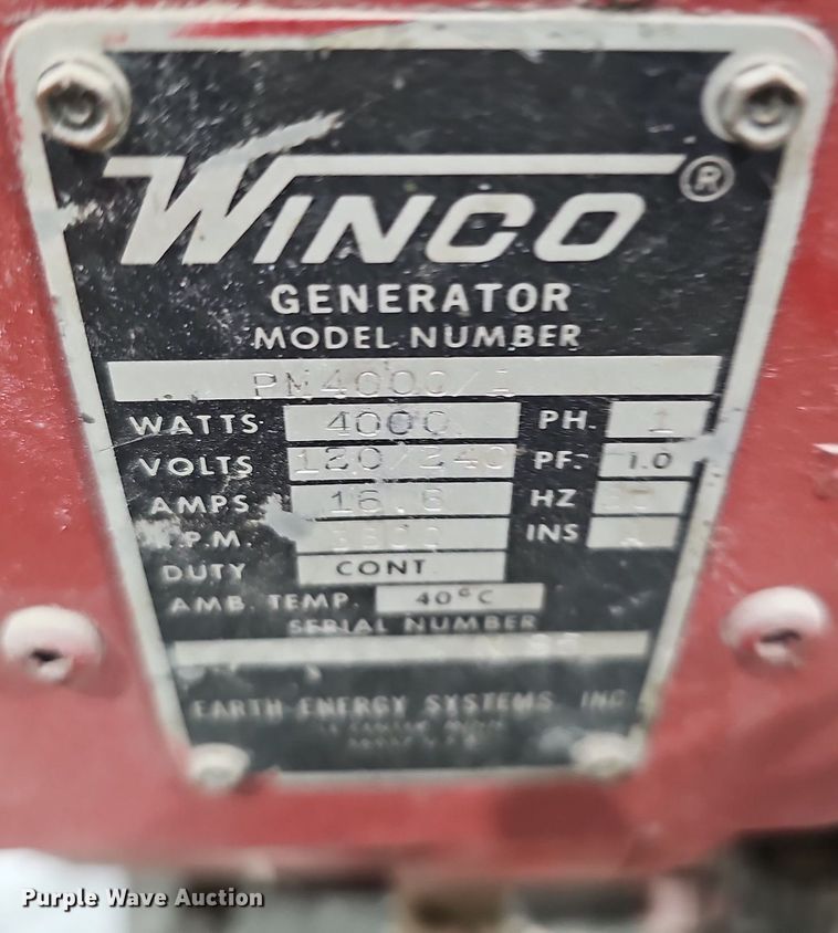 image for item MH9331 Winco PM4000/A  generator