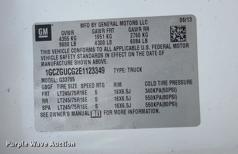 image for item MJ9339 2014 Chevrolet Express 3500  prisoner transport van