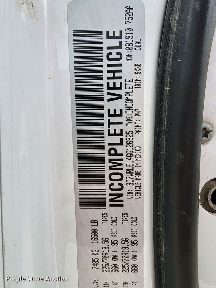 image for item MJ9376 2016 Dodge Ram 4500  Crew Cab utility / service truck