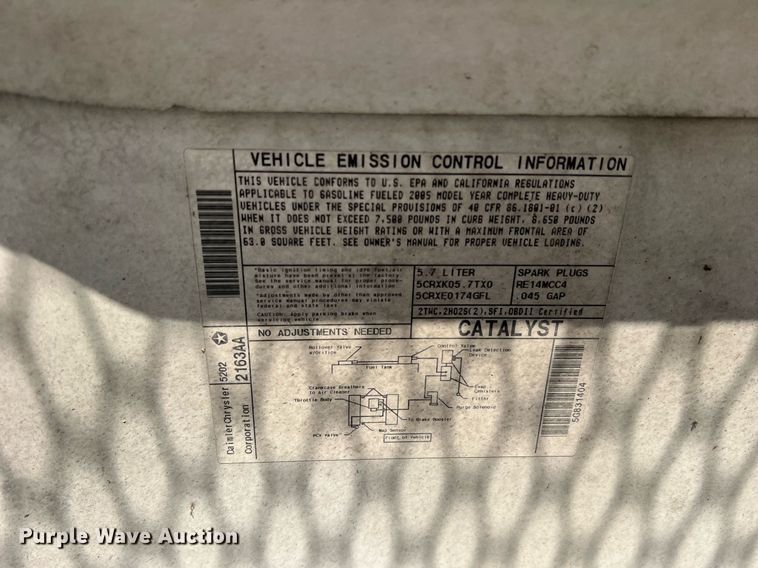 image for item NA9190 2005 Dodge Ram 2500  utility bed pickup truck